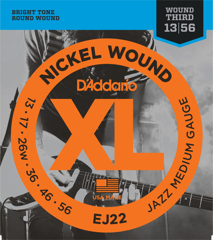 D'Addario EJ22 Jazz Medium 13-56 Electric Guitar Strings